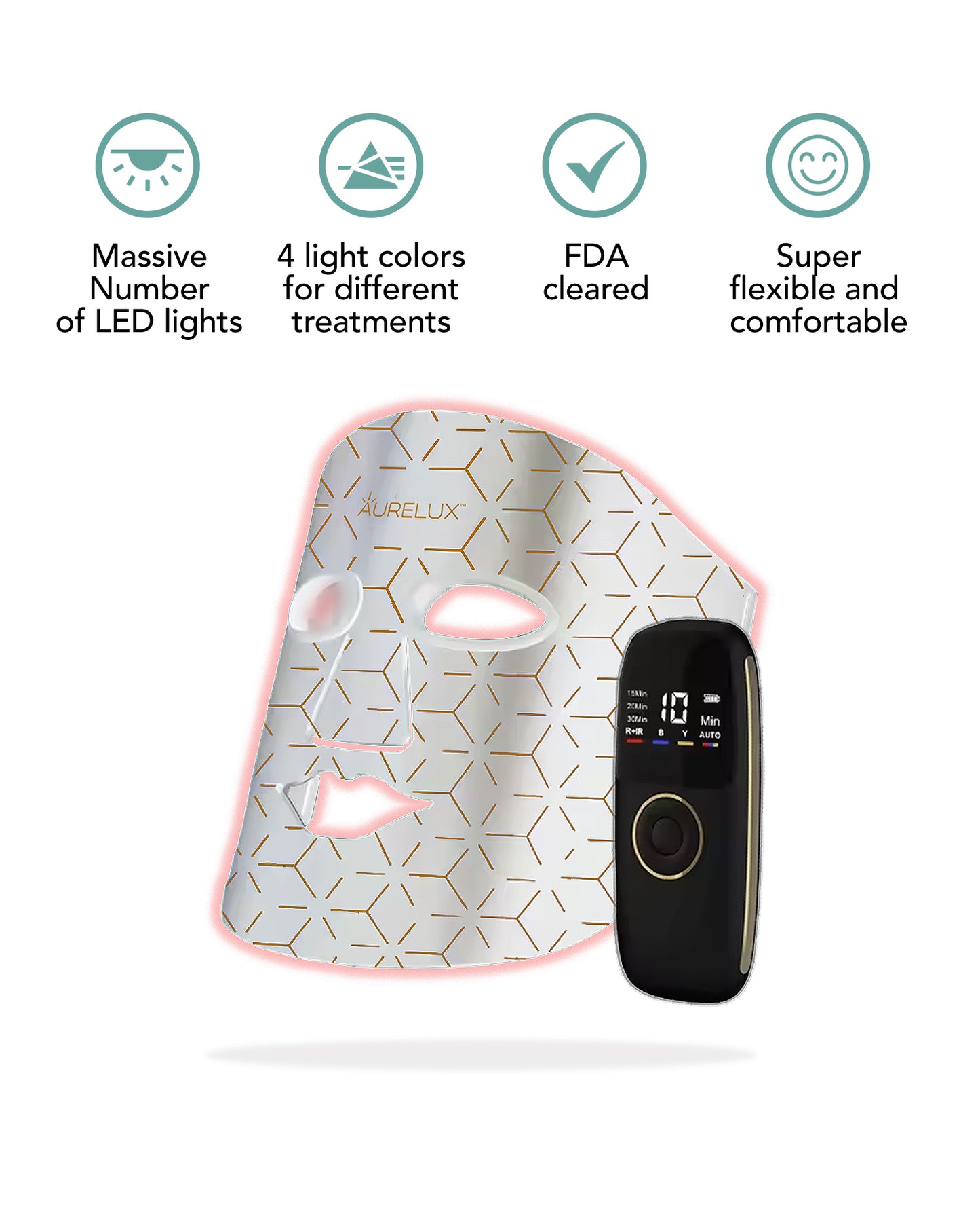 Lumin8™ LED light therapy face mask (white)