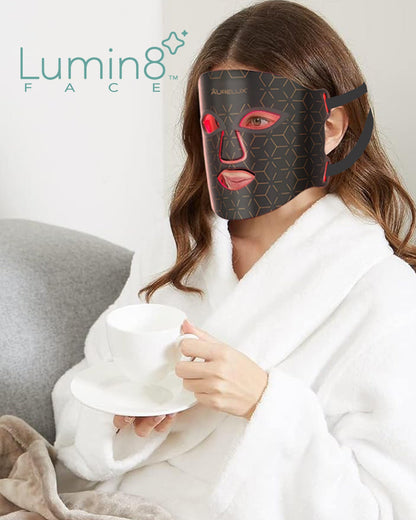 Lumin8™ LED light therapy face mask (black) - AURELUX BEAUTY LLC