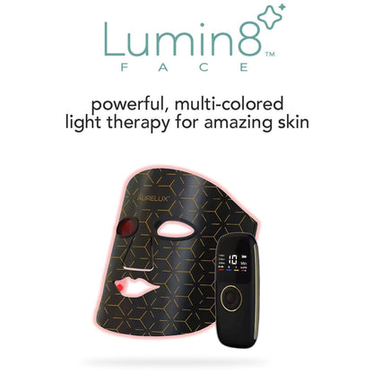 Lumin8™ LED light therapy face mask (black) - AURELUX BEAUTY