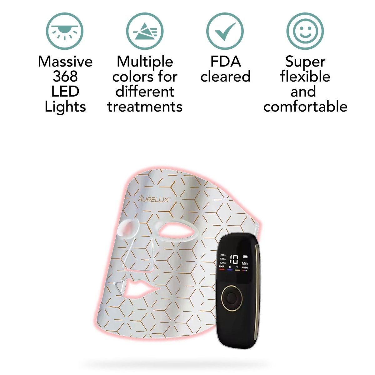 Lumin8™ LED light therapy face mask (white) - AURELUX BEAUTY