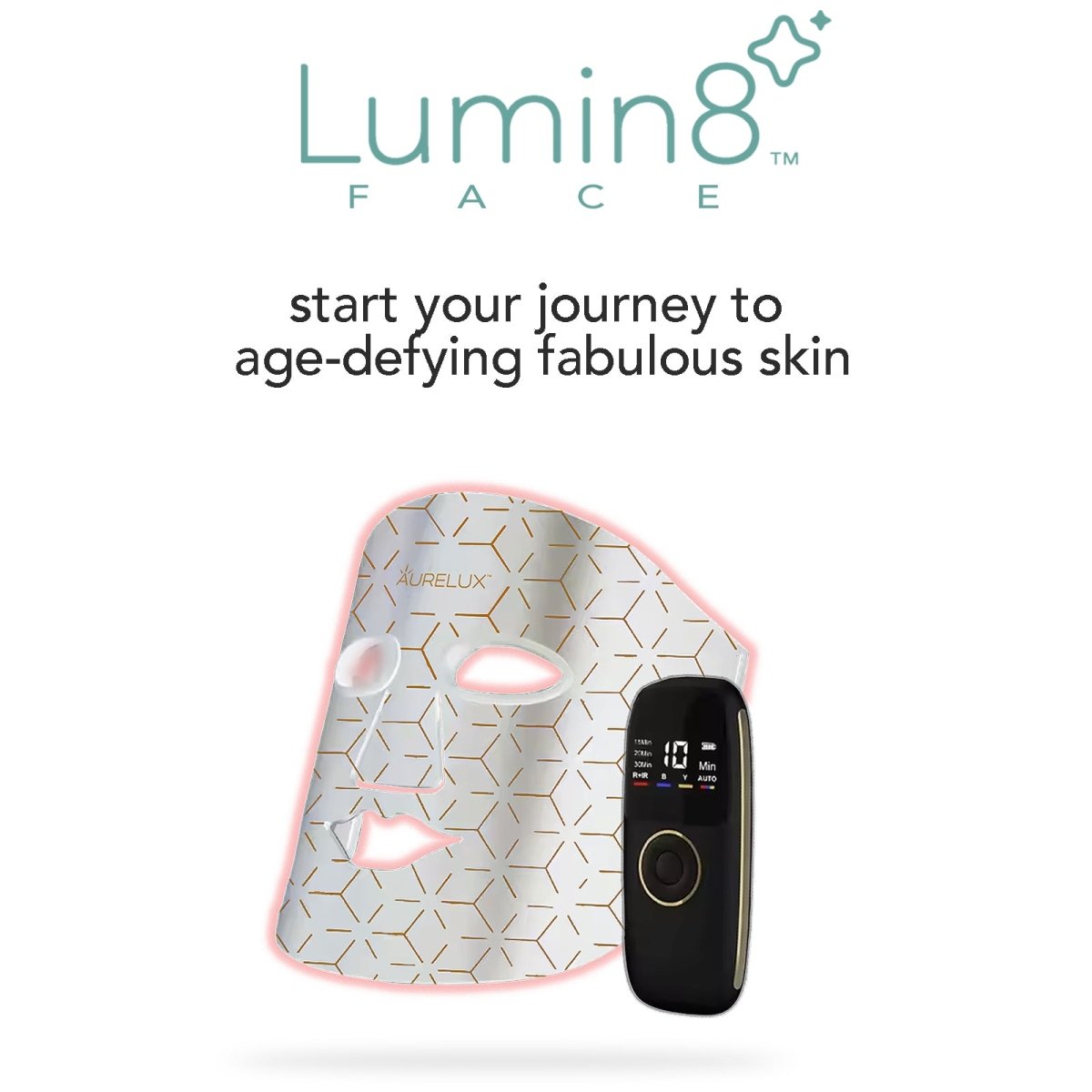 Lumin8™ LED light therapy face mask (white) - AURELUX BEAUTY