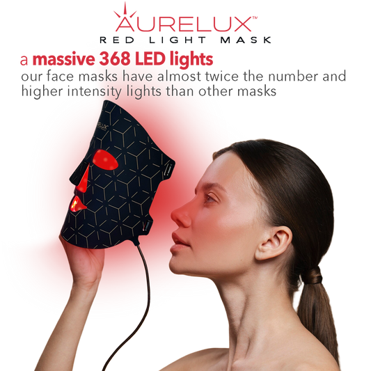 Aurelux™ LED light therapy face mask (black)
